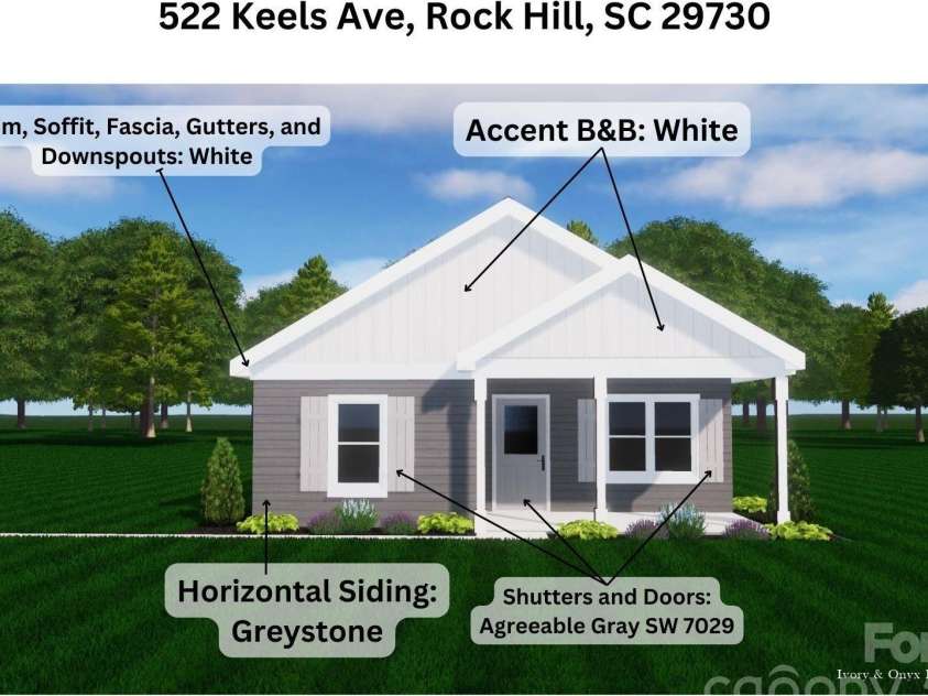 522 Keels Avenue, Rock Hill, SC 29730.  MLS# CAR4341240, YatesRealty ID 3945. Exterior Color Selections