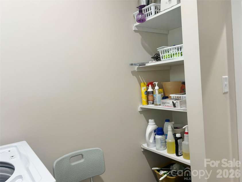 837 Upper Spencer Mountain Road, Gaston, NC 28164.  MLS# CAR4407024, YatesRealty ID 39482. Laundry Room Open Shelving