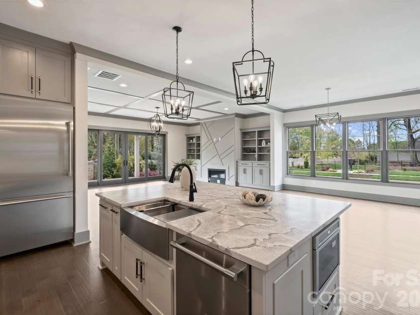 8159 Fairview Road, Charlotte, NC 28226.  MLS# CAR4350673, YatesRealty ID 39491. Kitchen View to Dining Area with Refrigerator #2.
