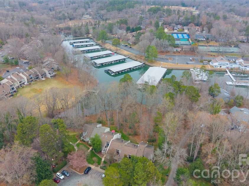 215 Riverview Terrace, Clover, SC 29710.  MLS# CAR4353494, YatesRealty ID 3954. Aerial view of where the condo is located