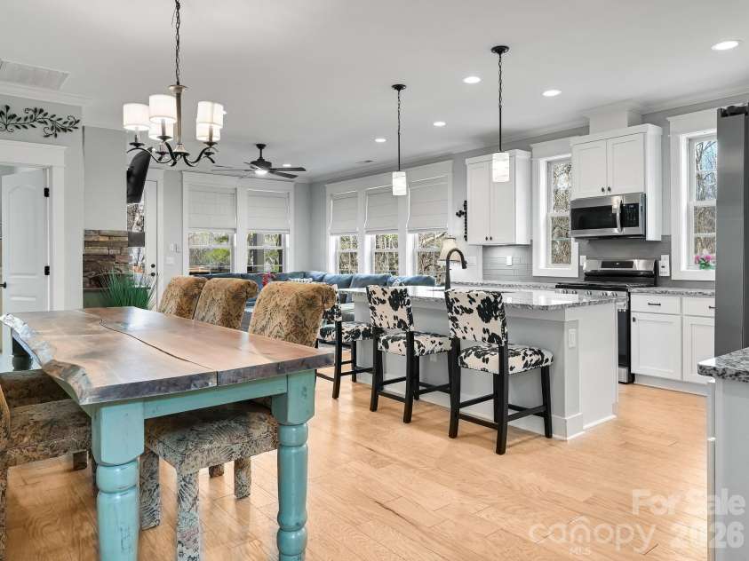 554 Sweet Birch Park Lane, Black Mountain, NC 28711.  MLS# CAR4353122, YatesRealty ID 3957. Hardwood Floors Warm the Open Floor Plan