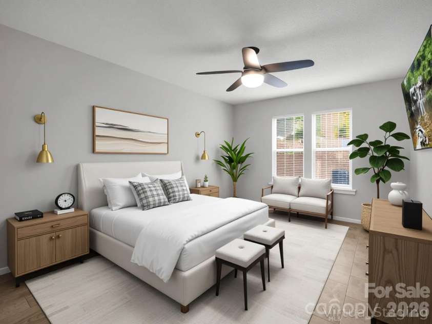 1505 Deermouse Way, Hendersonville, NC 28792.  MLS# CAR4330344, YatesRealty ID 3958. Virtually Staged Primary Bedroom