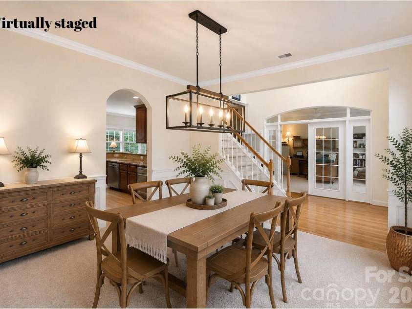 1086 Arrowhead Drive, Concord, NC 28025.  MLS# CAR4397947, YatesRealty ID 39653. Dining room virtually staged