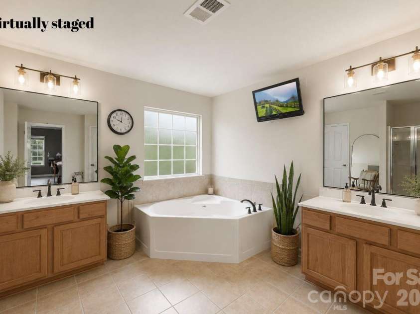 1086 Arrowhead Drive, Concord, NC 28025.  MLS# CAR4397947, YatesRealty ID 39653. Primary bathroom virtually staged