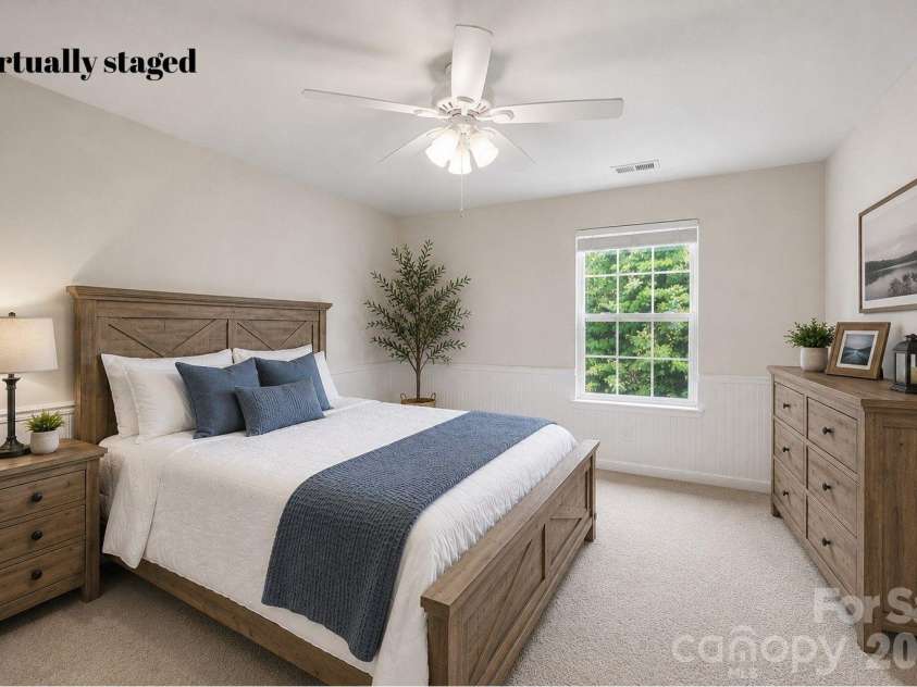 1086 Arrowhead Drive, Concord, NC 28025.  MLS# CAR4397947, YatesRealty ID 39653. Secondary bedroom #2 virtually staged
