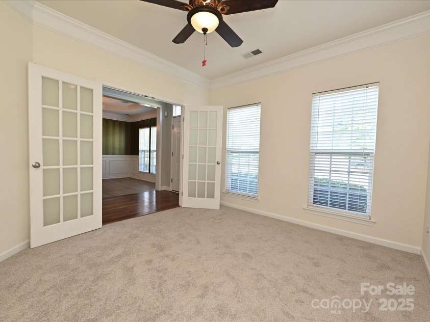 11935 Jumper Drive, Mint Hill, NC 28227.  MLS# CAR4288839, YatesRealty ID 39658. Office with french doors 