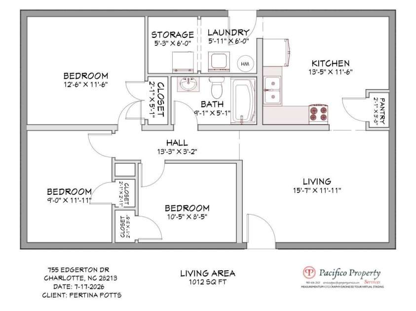 755 Edgerton Drive, Charlotte, NC 28213.  MLS# CAR4404783, YatesRealty ID 39658. 