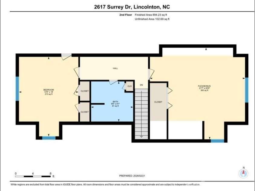 2617 Surrey Drive, Lincolnton, NC 28092.  MLS# CAR4347781, YatesRealty ID 3966. Floorplan 2nd floor
