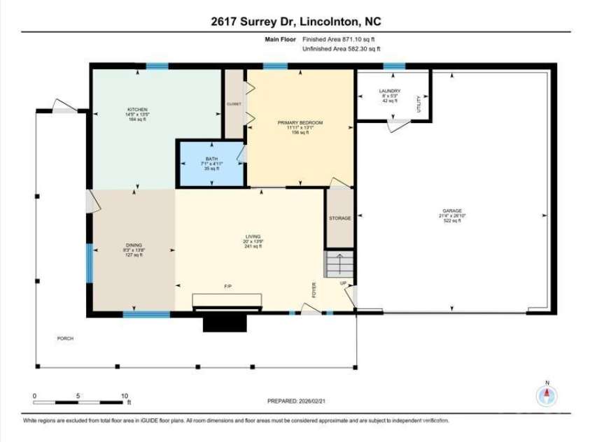 2617 Surrey Drive, Lincolnton, NC 28092.  MLS# CAR4347781, YatesRealty ID 3966. Floorplan Main