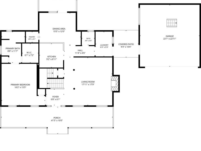 7073 Ridgeway Road, Stanley, NC 28164.  MLS# CAR4406988, YatesRealty ID 39719. Main level floor plan