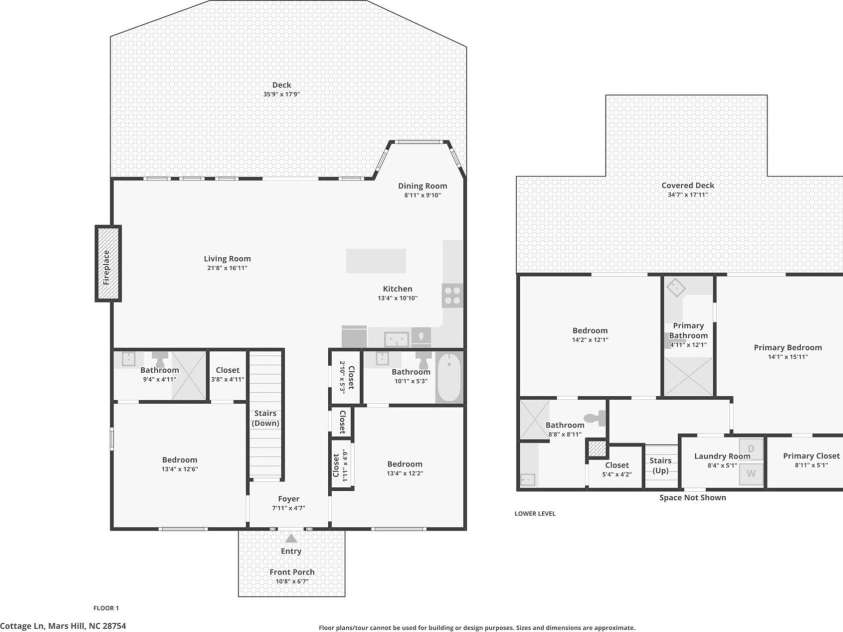 156 Cottage Lane, Mars Hill, NC 28754.  MLS# CAR4406570, YatesRealty ID 39759. Floor Plan