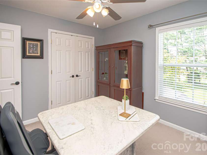 14114 Eldon Drive, Charlotte, NC 28277.  MLS# CAR4406225, YatesRealty ID 39773. Bedroom # 3 is currently being used as an office.  It has a closet and ceiling fan.