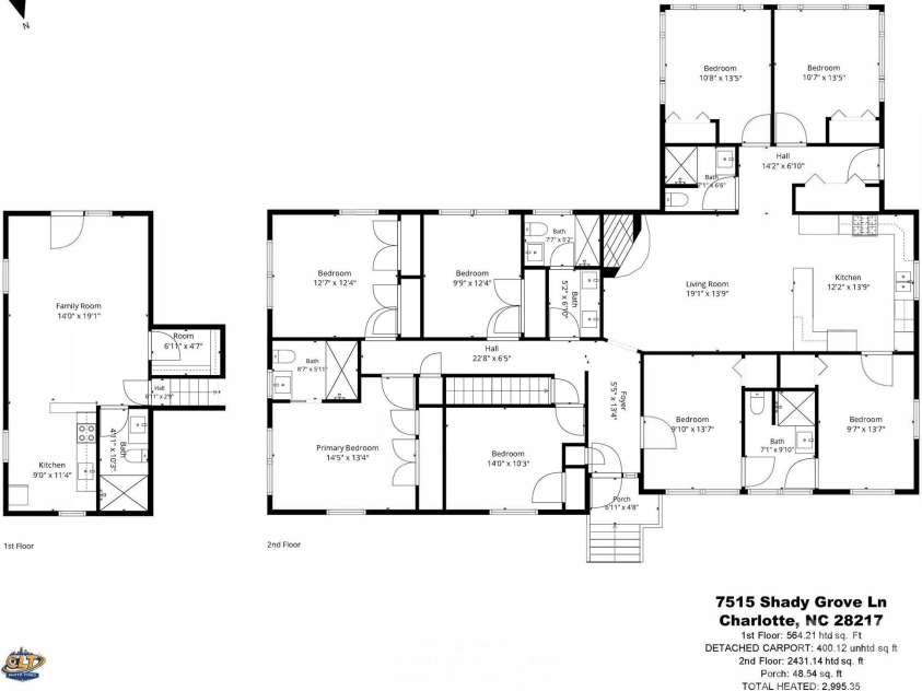 7515 Shady Lane, Charlotte, NC 28215.  MLS# CAR4405642, YatesRealty ID 39792. 