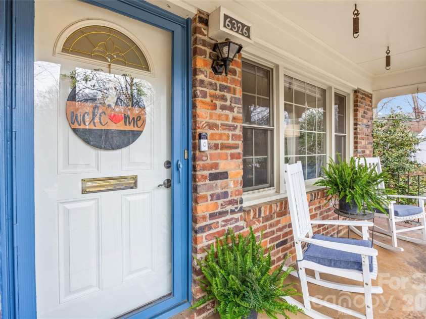 6326 Rosecrest Drive, Charlotte, NC 28210.  MLS# CAR4405630, YatesRealty ID 39794. Covered Front Porch