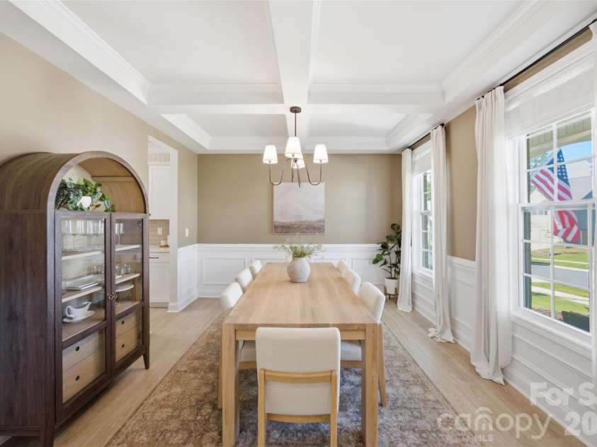 5821 Casper Drive, Charlotte, NC 28214.  MLS# CAR4405553, YatesRealty ID 39797. Spacious dining room with coffered ceilings.