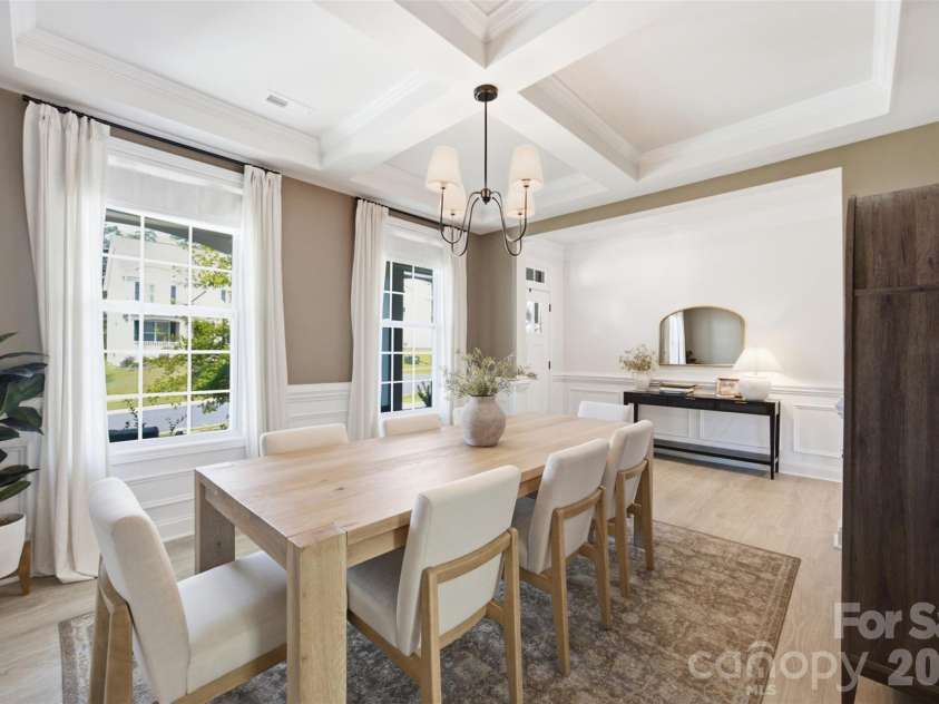 5821 Casper Drive, Charlotte, NC 28214.  MLS# CAR4405553, YatesRealty ID 39797. Spacious dining room with coffered ceilings.