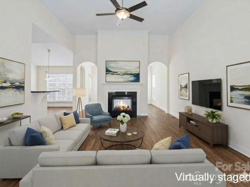 7039 Sedgebrook Drive, Stanley, NC 28164.  MLS# CAR4332906, YatesRealty ID 3987. Virtually staged great room