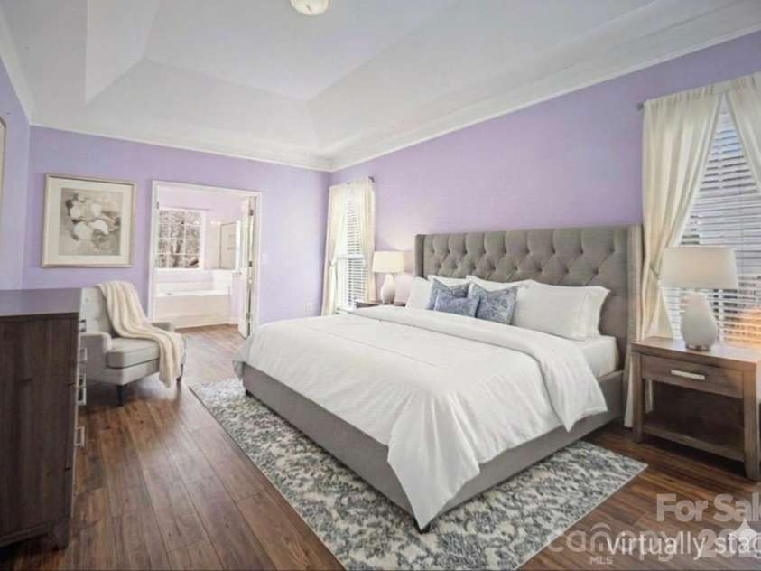 7039 Sedgebrook Drive, Stanley, NC 28164.  MLS# CAR4332906, YatesRealty ID 3987. Virtually staged primary bedroom 