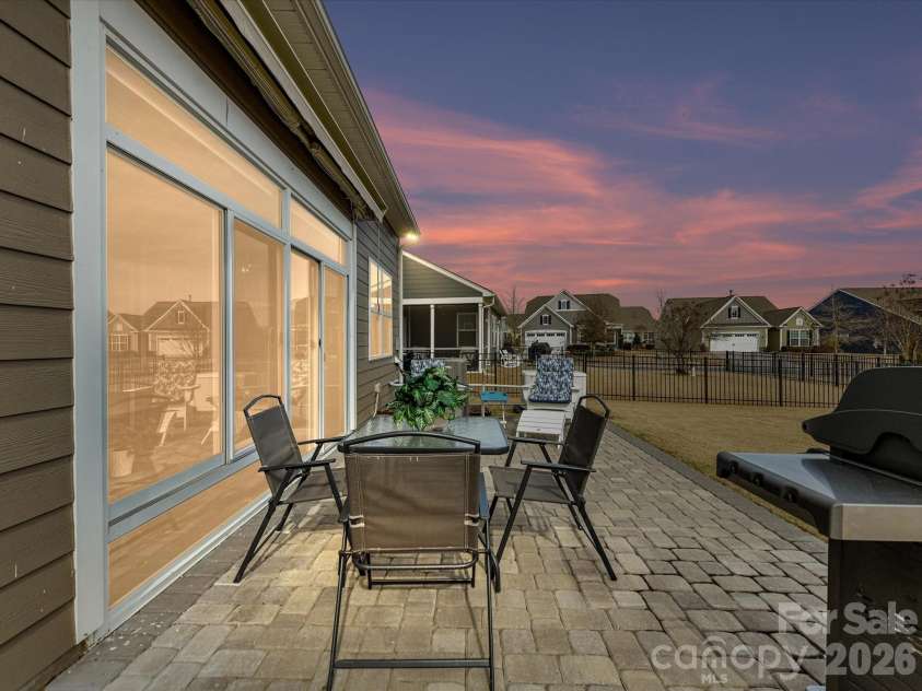3302 Oliver Stanley Trail, Lancaster, SC 29720.  MLS# CAR4340248, YatesRealty ID 3989. Twilight View of Patio Sitting area