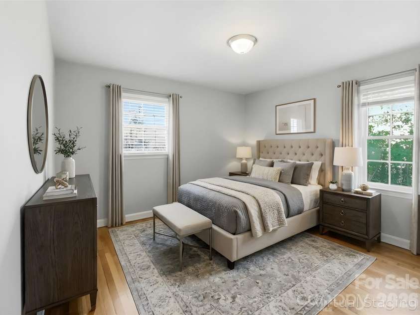 1420 Rollingwood Drive, Charlotte, NC 28217.  MLS# CAR4407002, YatesRealty ID 39902. Walking into the second bedroom (virtually staged & enhanced).