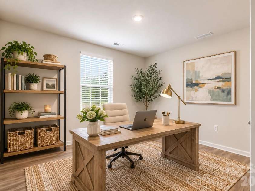 1512 Forkhorn Drive, Monroe, NC 28110.  MLS# CAR4407435, YatesRealty ID 39921. Virtually Staged First Floor Office/5th Bedroom