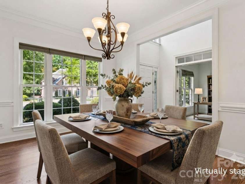 9727 Devonshire Drive, Huntersville, NC 28078.  MLS# CAR4398845, YatesRealty ID 39956. Birmingham flooring in formal dining room - virtually staged