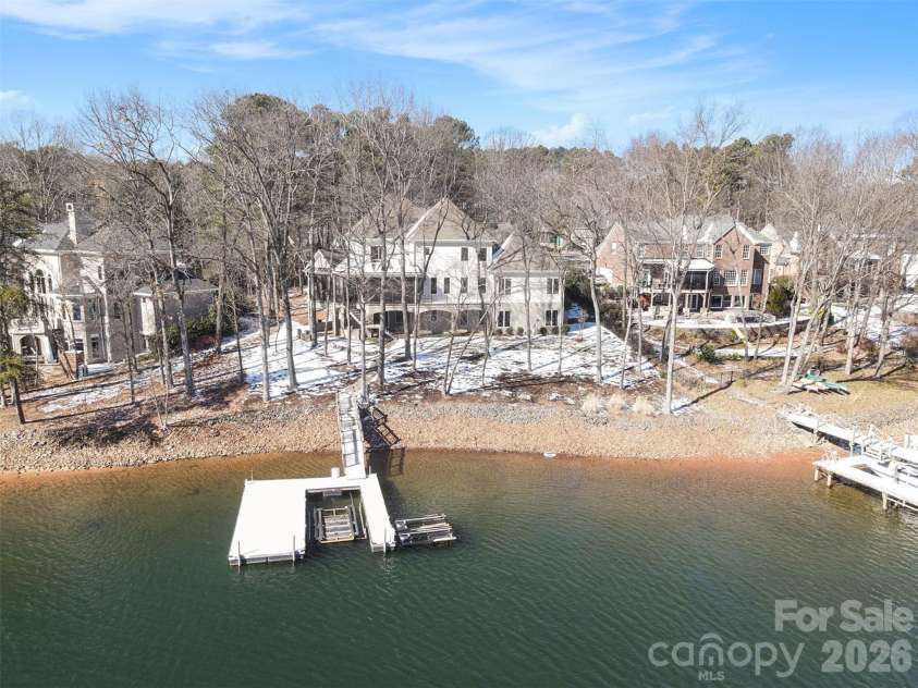 4526 Island Waters Drive, Denver, NC 28037.  MLS# CAR4341162, YatesRealty ID 3997. Aerial view of home with private boat dock