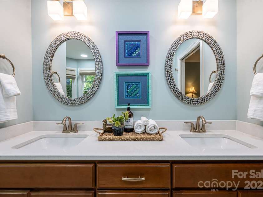287 Anne Street, Rutherfordton, NC 28139.  MLS# CAR4258689, YatesRealty ID 3999. Double vanity in the primary bathroom 