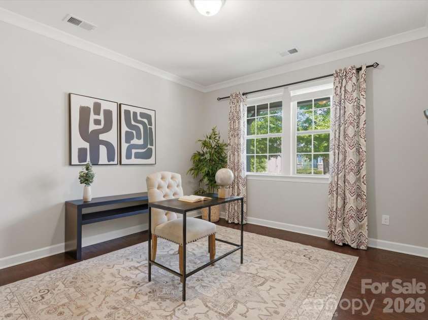 5353 Baker Lane, Clover, SC 29710.  MLS# CAR4401671, YatesRealty ID 39994. Downstairs office with French doors.
