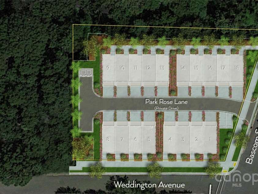 2526 Park Rose Lane, Charlotte, NC 28204.  MLS# CAR4214729, YatesRealty ID 4000. Site Plan