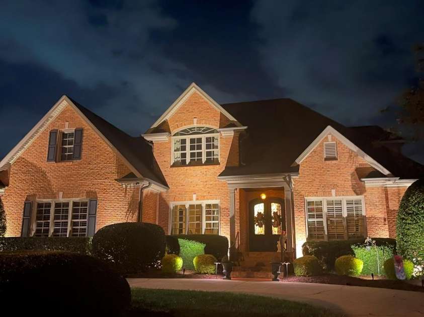 3759 Sand Wedge Drive, Gastonia, NC 28056.  MLS# CAR4224462, YatesRealty ID 4003. Accent Lighting at night