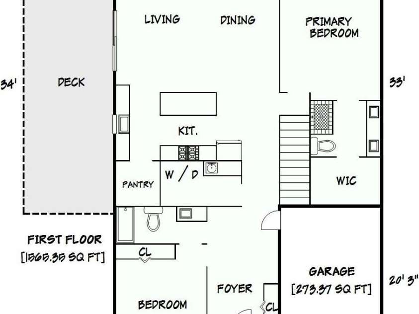 47 Pleasant Ridge Trail, Nebo, NC 28761.  MLS# CAR4405959, YatesRealty ID 40073. Main Level Floorplan