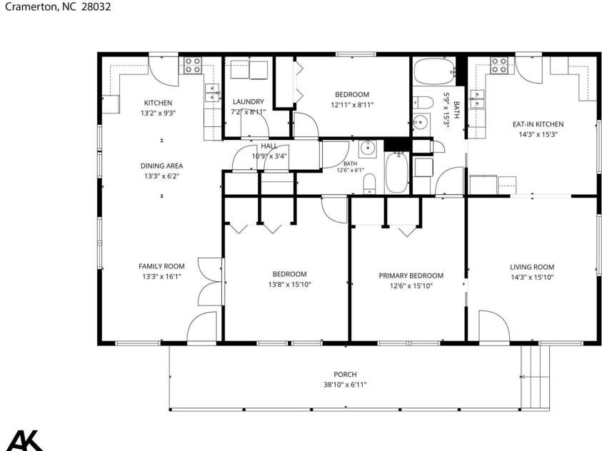 243 8th Avenue, Cramerton, NC 28032.  MLS# CAR4406563, YatesRealty ID 40126. Duplex Floor Plan