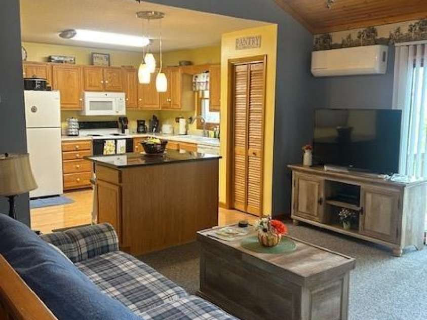 918 Plott Balsam Road, Maggie Valley, NC 28751.  MLS# CAR4383857, YatesRealty ID 40202. View looking into Kitchen from Livingroom