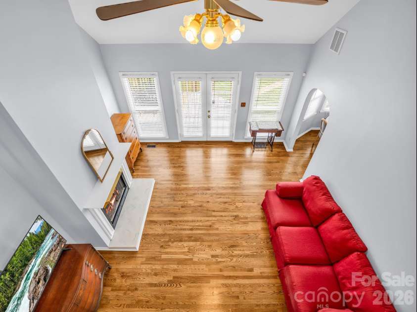 2778 Moose Gantt Trail, Crouse, NC 28033.  MLS# CAR4407300, YatesRealty ID 40211. Overhead view of LR