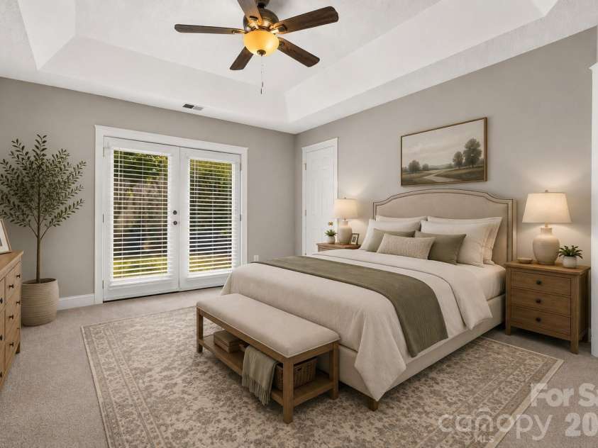 13824 Hastings Farm Road, Huntersville, NC 28078.  MLS# CAR4408997, YatesRealty ID 40310. Virtually Staged Primary Bedroom
