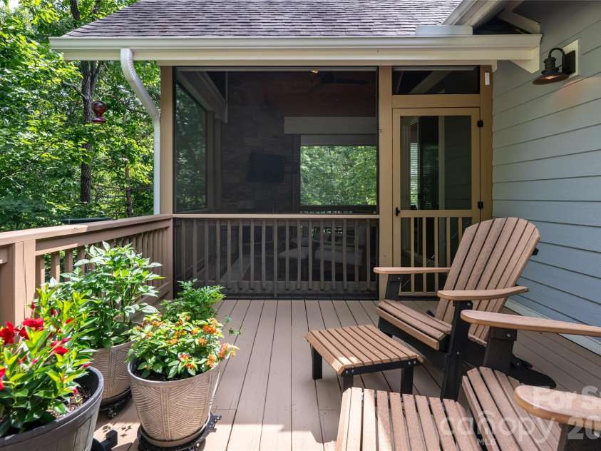 8 Sugarland Ridge Road, Fairview, NC 28730.  MLS# CAR4396136, YatesRealty ID 40393. Back Porch