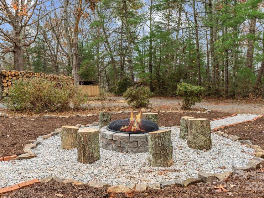 241 Pole Creasman Road, Asheville, NC 28806.  MLS# CAR4199603, YatesRealty ID 4043. Fire pit area