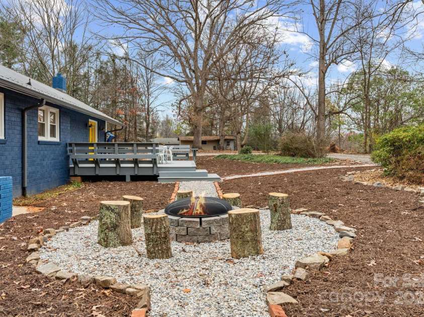 241 Pole Creasman Road, Asheville, NC 28806.  MLS# CAR4199603, YatesRealty ID 4043. Fire pit area next to outside deck