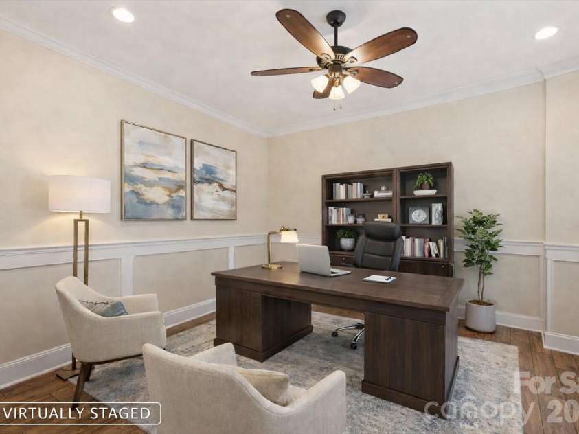 108 Washam Road, Mooresville, NC 28117.  MLS# CAR4334255, YatesRealty ID 4048. Bright home office (Virtually Staged)