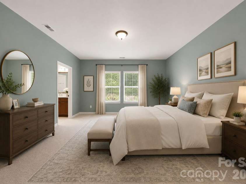 1604 Spring Blossom Trail, Fort Mill, SC 29708.  MLS# CAR4407322, YatesRealty ID 40533. Primary bedroom virtually staged