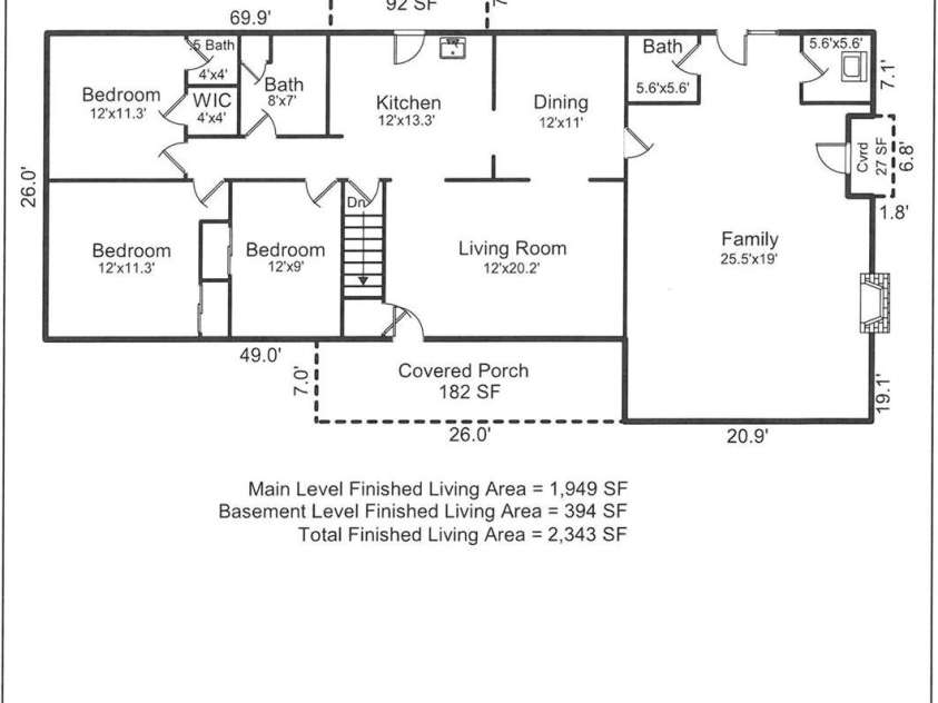 525 Carson Drive, Hendersonville, NC 28791.  MLS# CAR4409464, YatesRealty ID 40537. Floor Plan Main Floor