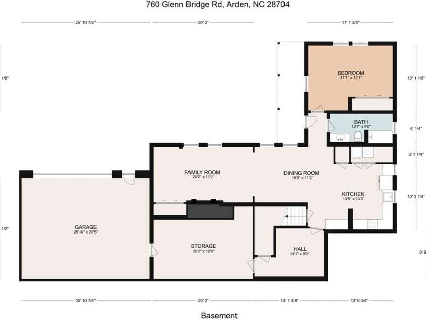 760 Glenn Bridge Road, Arden, NC 28704.  MLS# CAR4408789, YatesRealty ID 40540. Lower Level