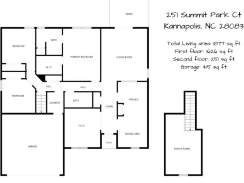 251 Summit Park Court, Kannapolis, NC 28083.  MLS# CAR4399190, YatesRealty ID 40546. Floor Plan