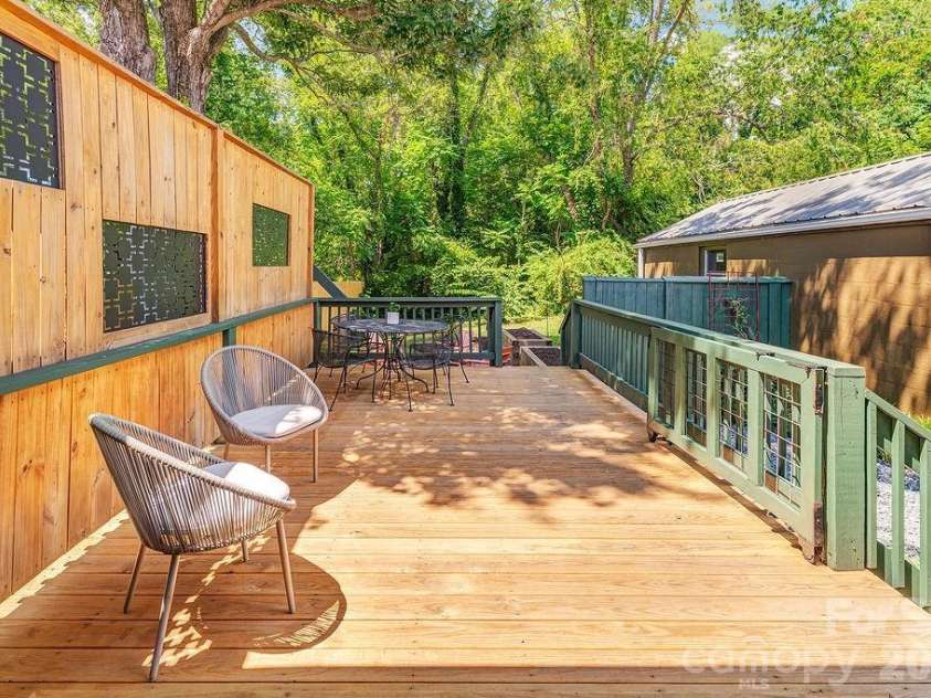 78 Morris Street, Asheville, NC 28806.  MLS# CAR4402363, YatesRealty ID 40549. Sunny private back deck