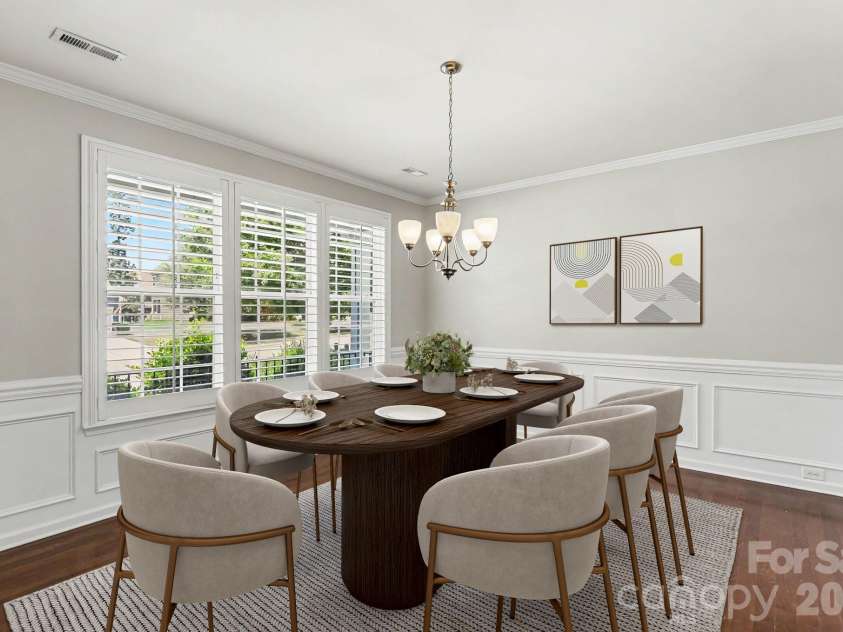 487 Moses Drive, Fort Mill, SC 29707.  MLS# CAR4409879, YatesRealty ID 40604. Virtually staged dining room