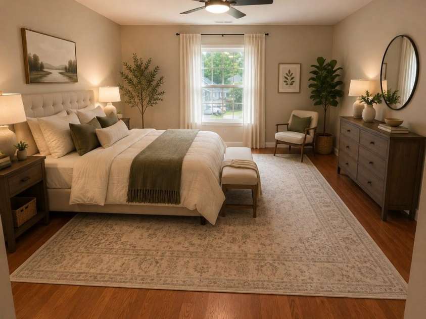 5228 Crane Point Drive, Charlotte, NC 28227.  MLS# CAR4408509, YatesRealty ID 40685. Virtually staged primary bedroom suite.