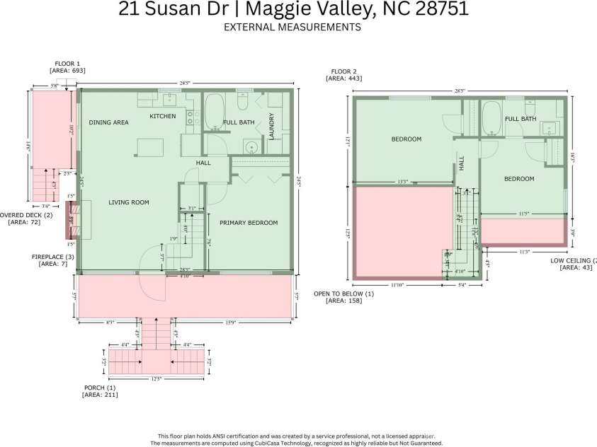 21 Susan Drive, Maggie Valley, NC 28751.  MLS# CAR4241989, YatesRealty ID 4076. Floorplan