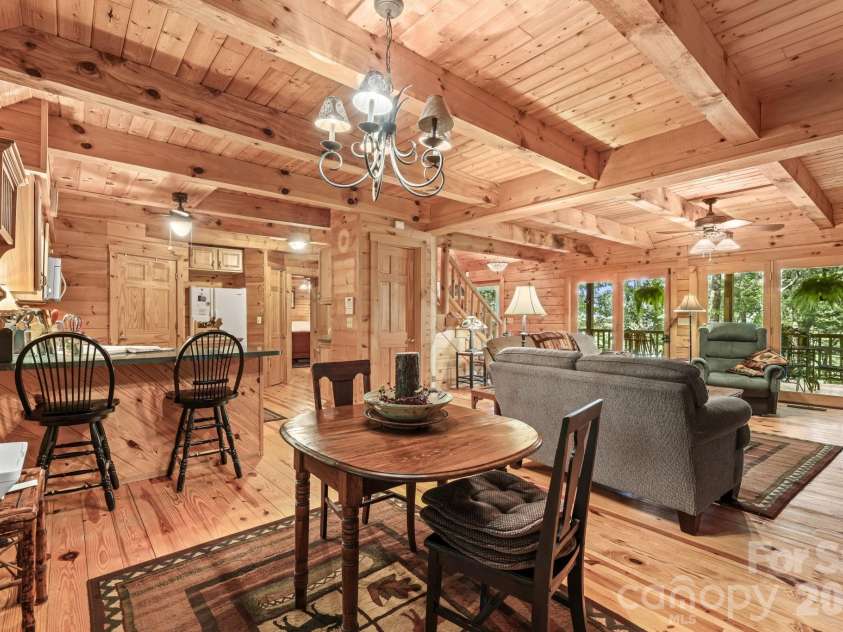 226 Signal Ridge, Sylva, NC 28779.  MLS# CAR4410234, YatesRealty ID 40786. Open Dining/Living Room/ Kitchen