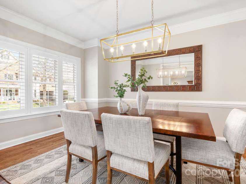 15124 Hugh Mcauley Road, Huntersville, NC 28078.  MLS# CAR4234988, YatesRealty ID 4079. Formal dining room. Newly refinished floors, plantation shutters, updated lighting and neutral paint.